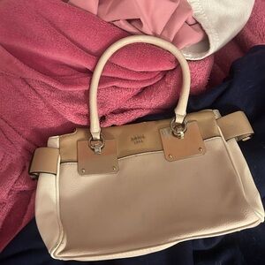 guess neutral and pink tone bag